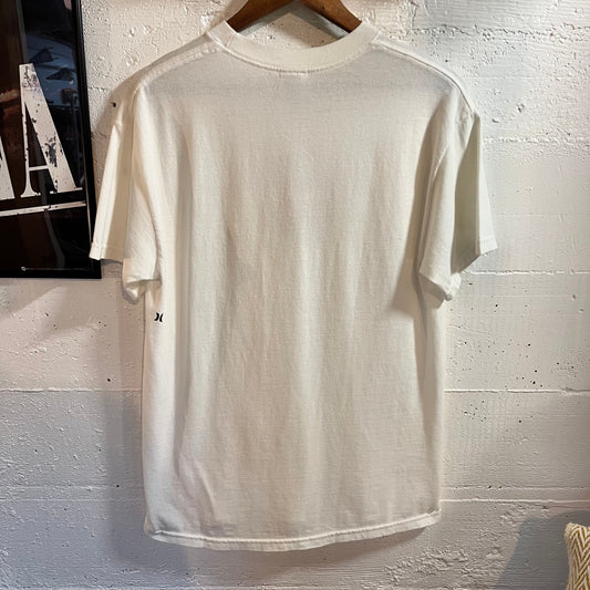 Vintage Early 2000’s Hurley Int. Freedom Co. Skateboarding T-Shirt - Size Medium - White/Black/Red