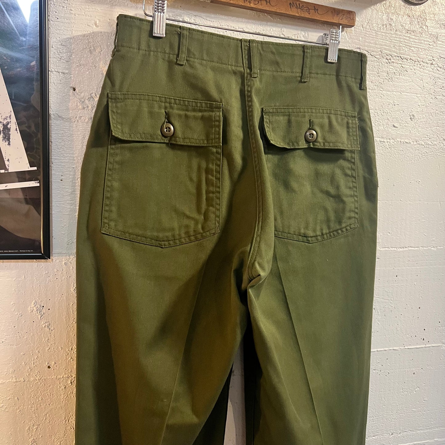 Vintage 1980's U.S. Military (USGI) OG-507 Durable Press UtilityTrousers - Size 32x31 - Olive Drab Green
