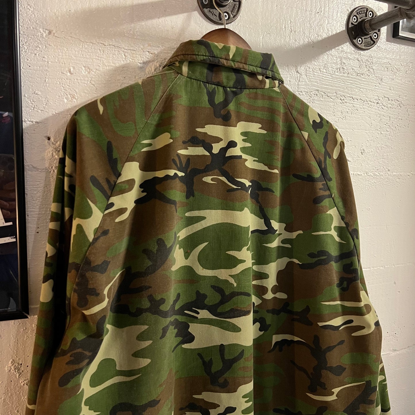 Vintage 70's/80's Pla-Jac By Dunbrooke Woodland Camo Snap Coaches Jacket - Size XL (48/50) - Made In USA - Woodland