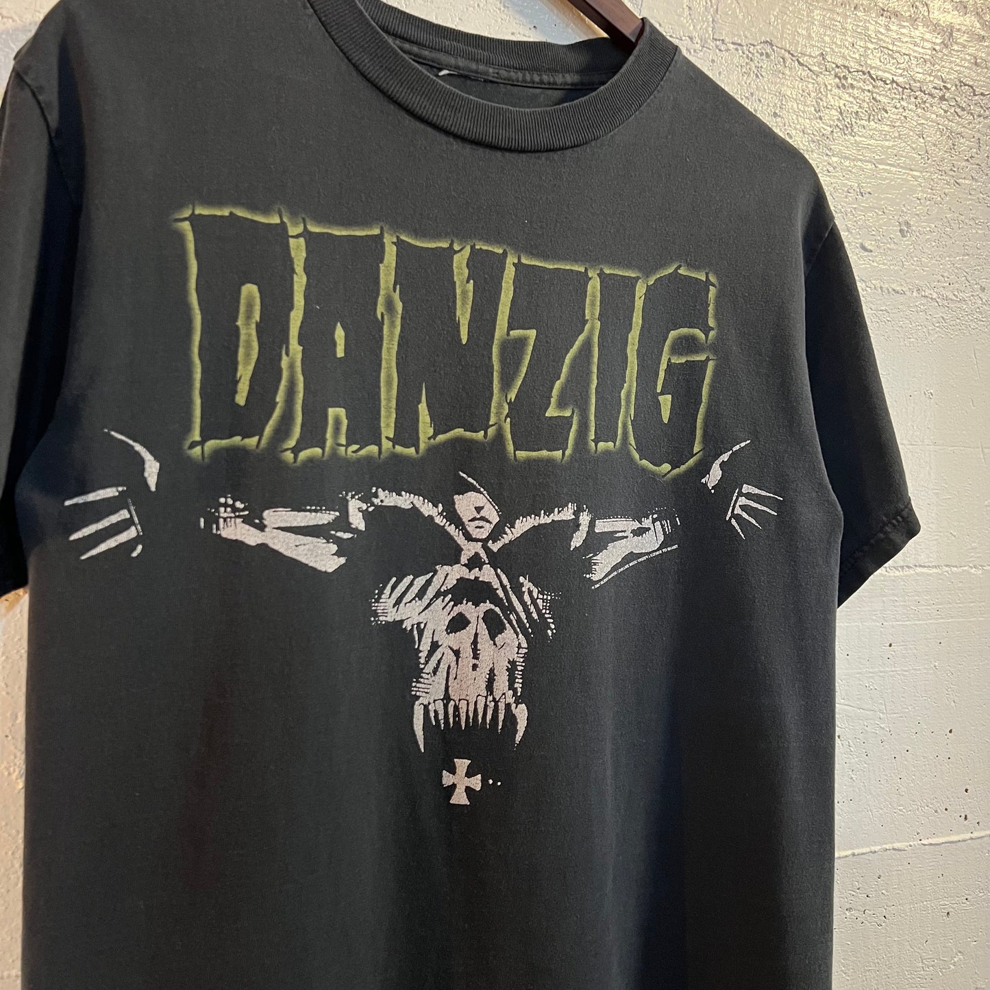 Vintage Y2K Danzig Skull T-Shirt - Size Medium - 2007 - Faded Black