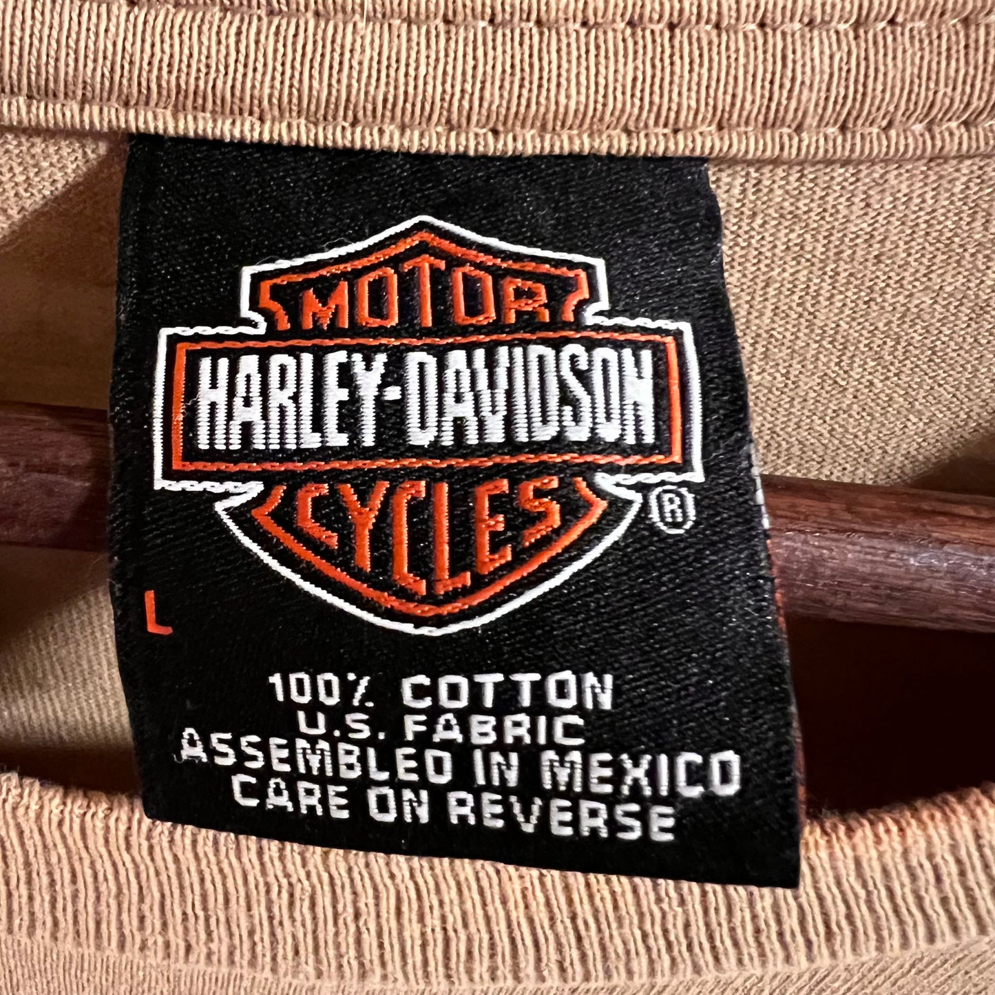 Vintage 2004 Harley Davidson ‘Riders’ Birmingham, Alabama Long Sleeve T-Shirt - Size Large - Tan/Grey