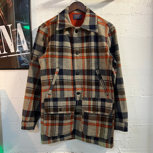 Vintage 1960's/70's Pendleton Wool Plaid Mackinaw Cruiser Jacket - Size Small - Made In USA - 100% Virgin Wool