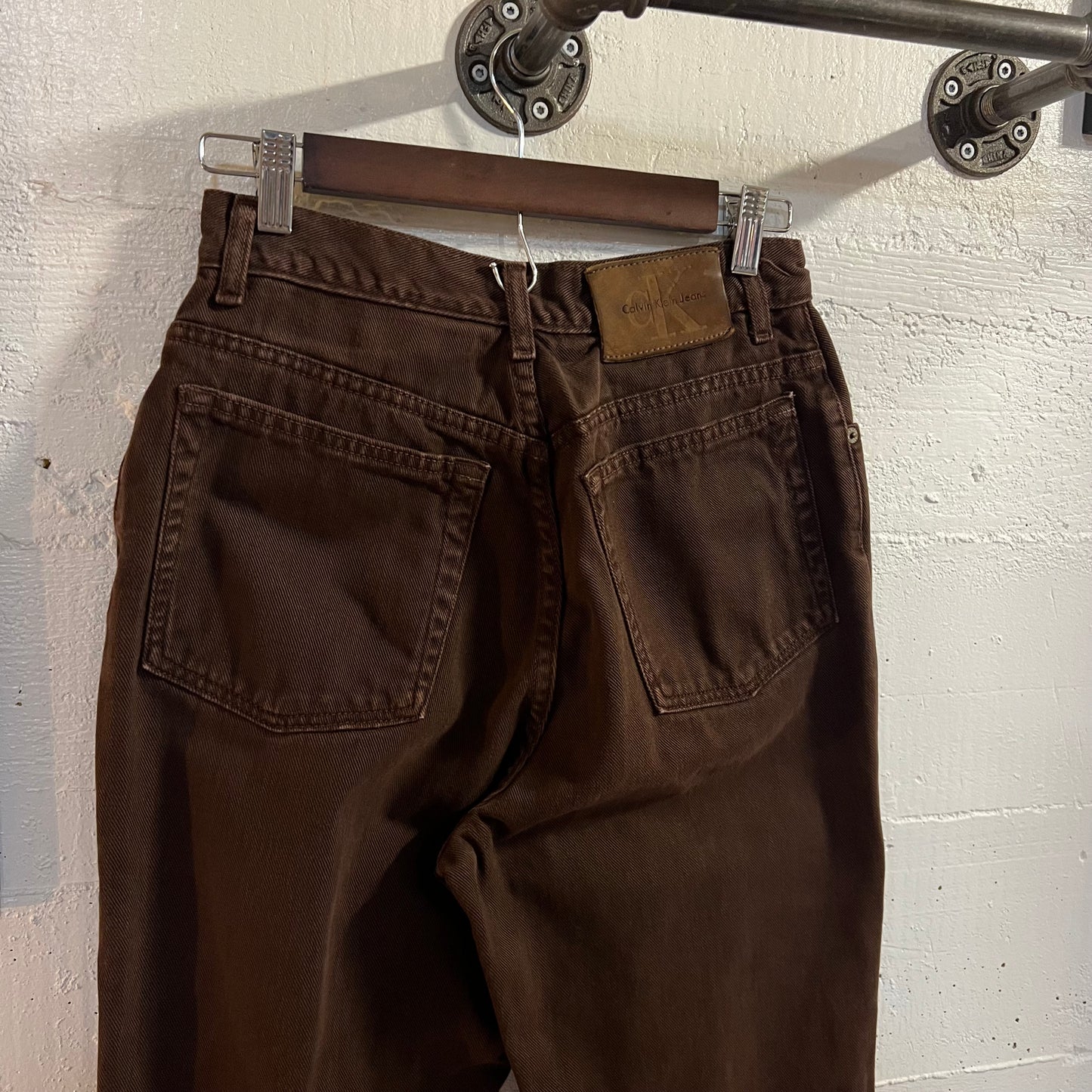Vintage 90's Calvin Klein Jeans Brown Classic 5-Pocket Overdye Stonewash Denim Jeans - Size 8 (26"x31") - Made In USA