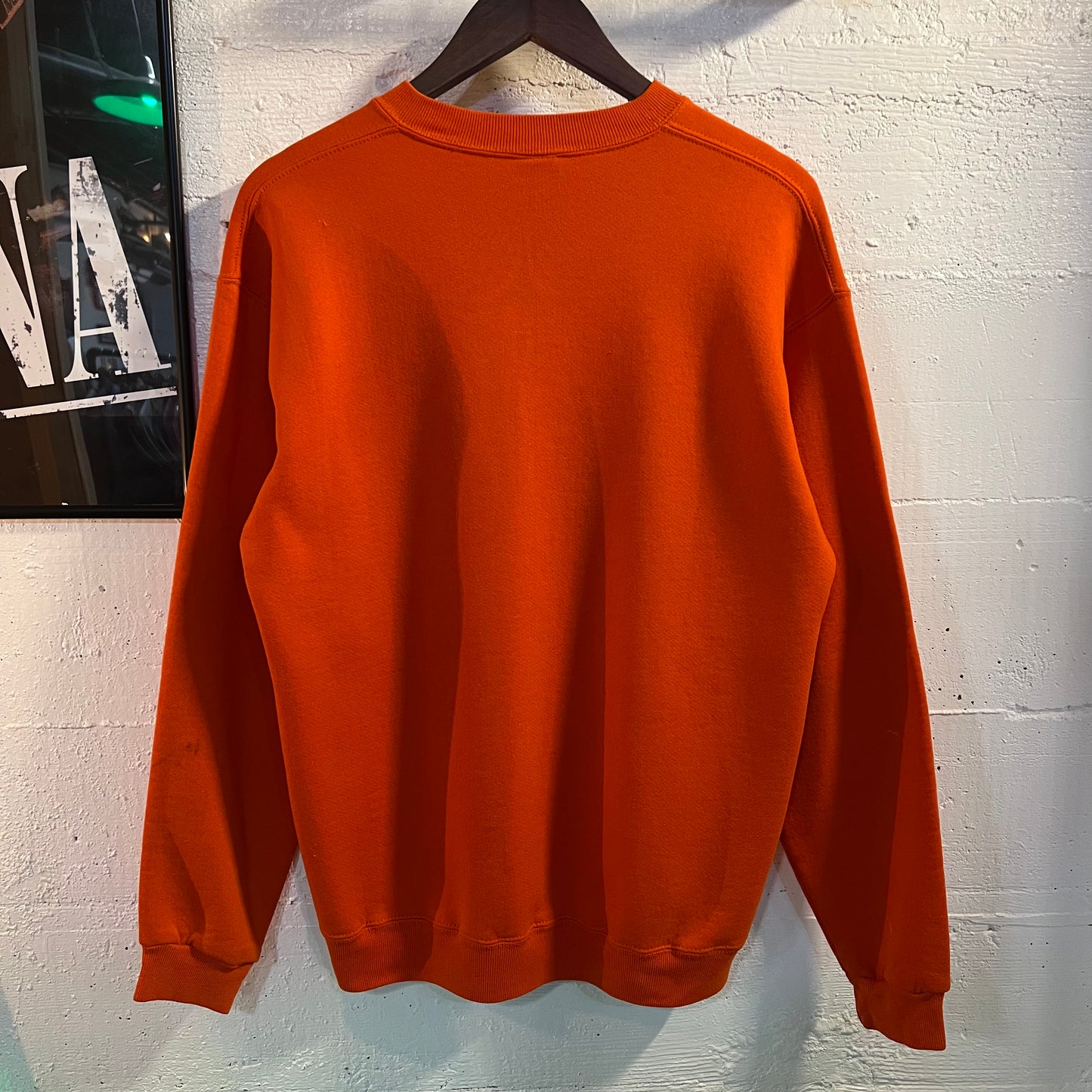 Vintage 1980's Auburn University Russell Athletic Distressed Crewneck Sweatshirt - Size Large - Made in USA - Orange/Navy