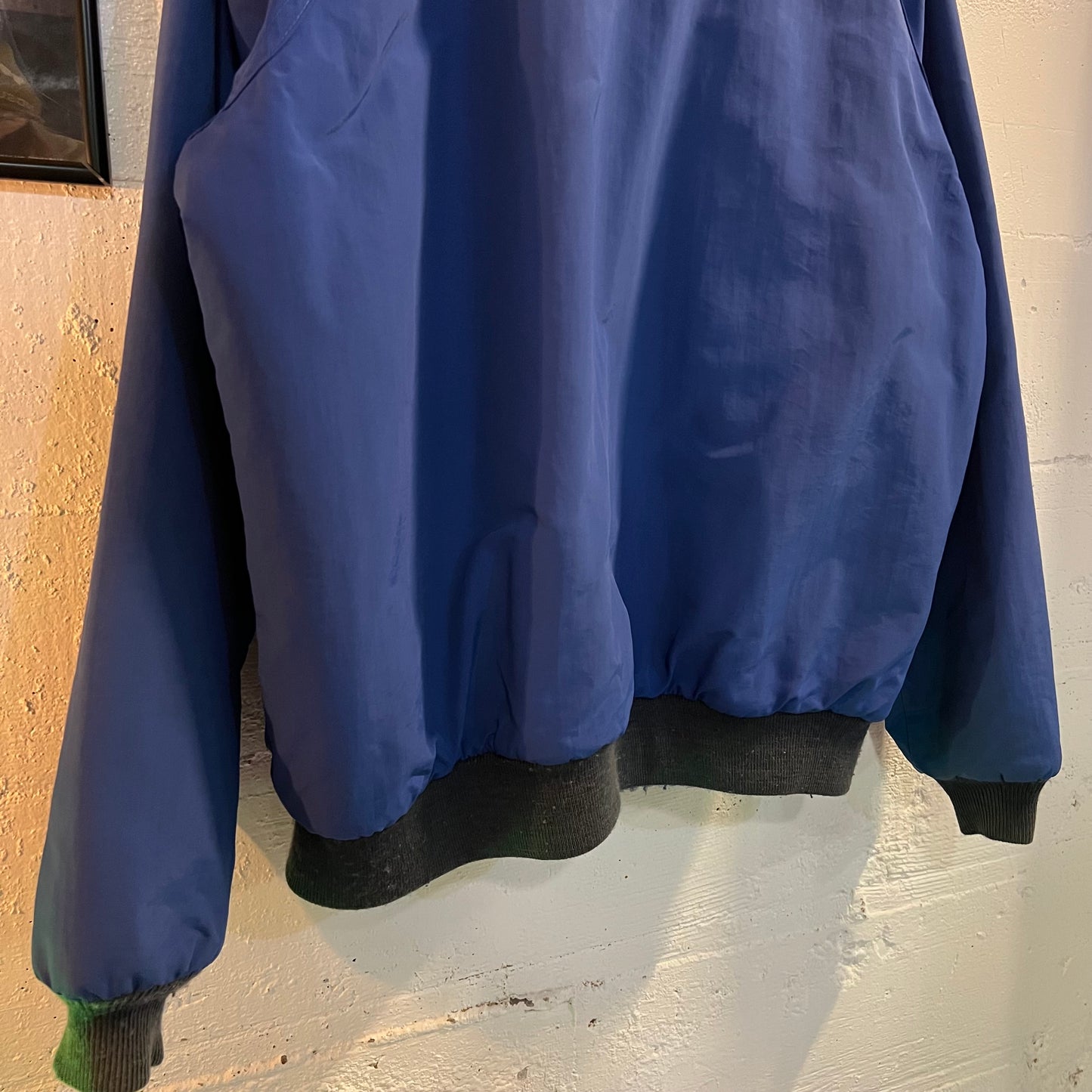 Vintage Distressed 90's Lands' End 'The Squall' Nylon Fleece Lined Jacket - Size Large - Made In USA - Blue