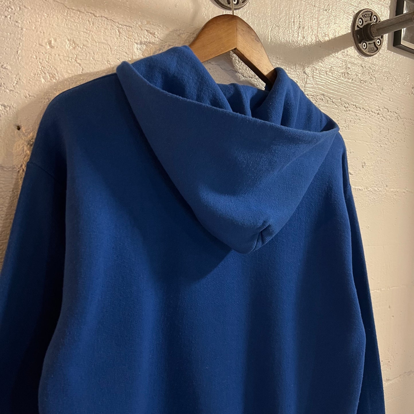 Vintage 1980's Jerzees 50/50 Blend Zip Up Hoodie Sweatshirt - Size Medium - Made In USA - Royal Blue