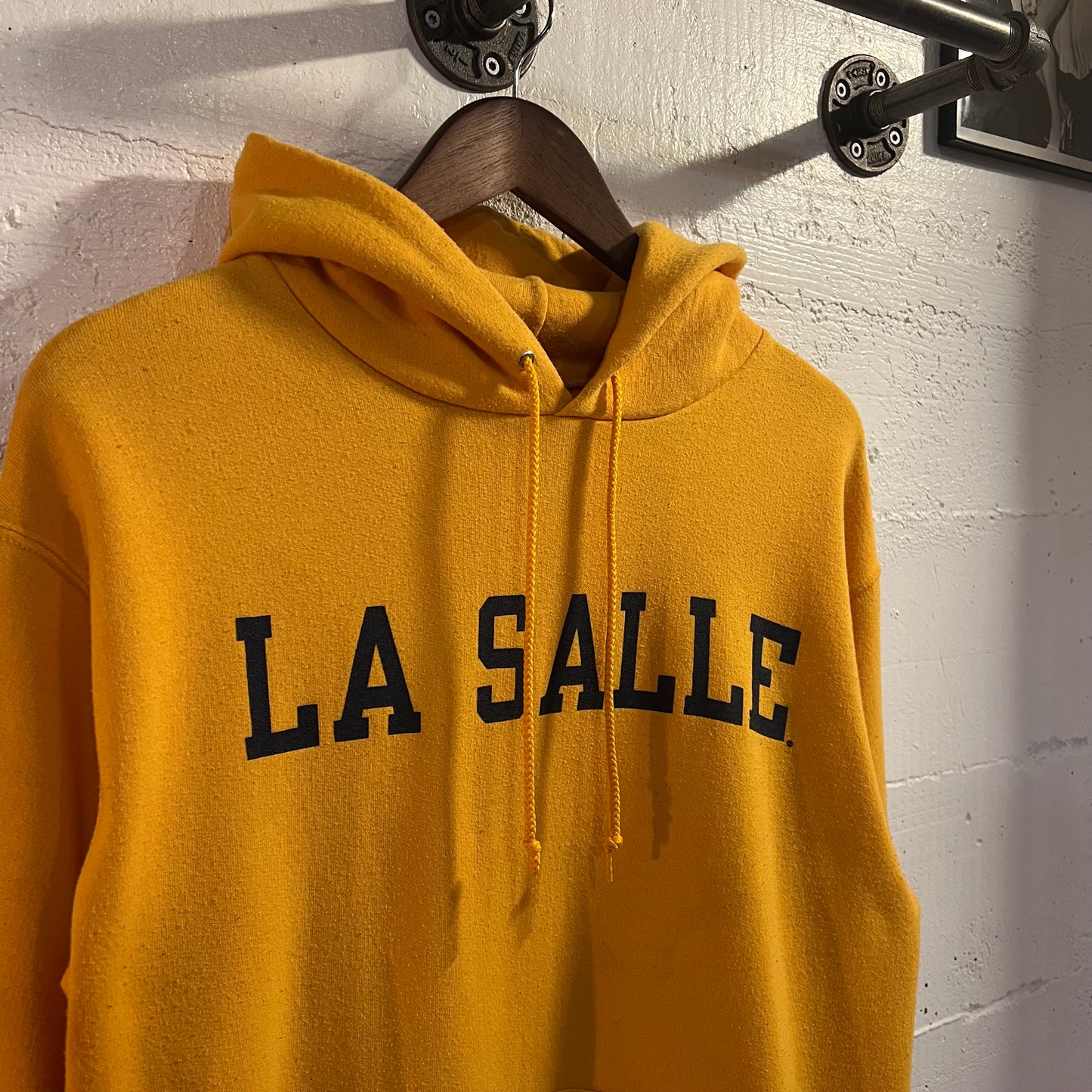 Vintage Champion La Salle University Hoodie Sweatshirt - Size Medium - Yellow/Black