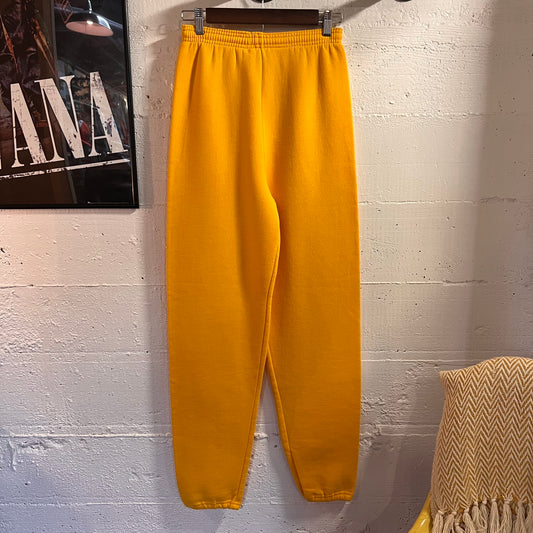 Vintage 90’s Dead-Stock Lee Sturdy Sweats Heavyweight Fleece Lined Sweatpants - Size Small - Made In USA - Yellow