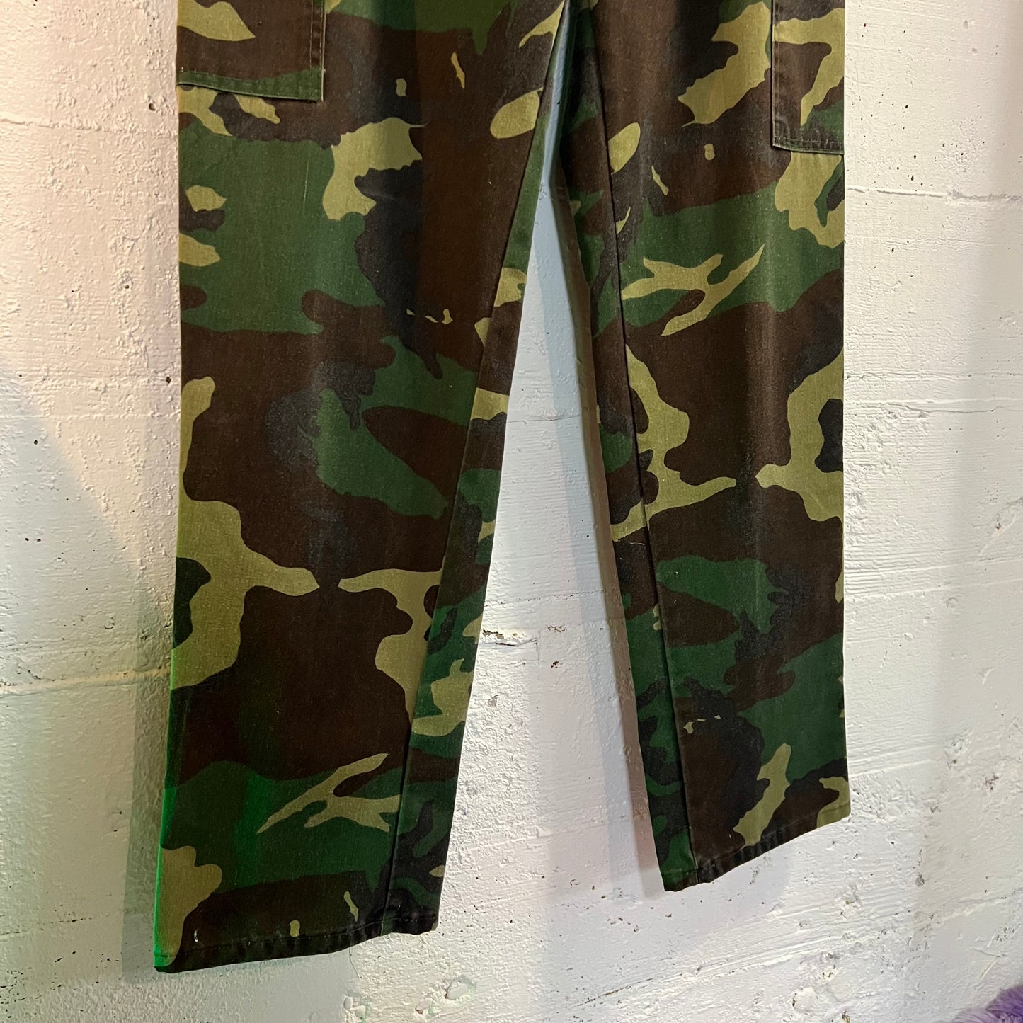 Vintage Burk Gung Ho Woodland Camo Fatigue Field Pants - Size 32" - Made In USA