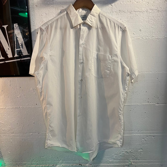 Vintage 1960's Montgomery Ward Brent Sanforized Cotton Shirt - Size Medium (15) - Made In British Hong Kong