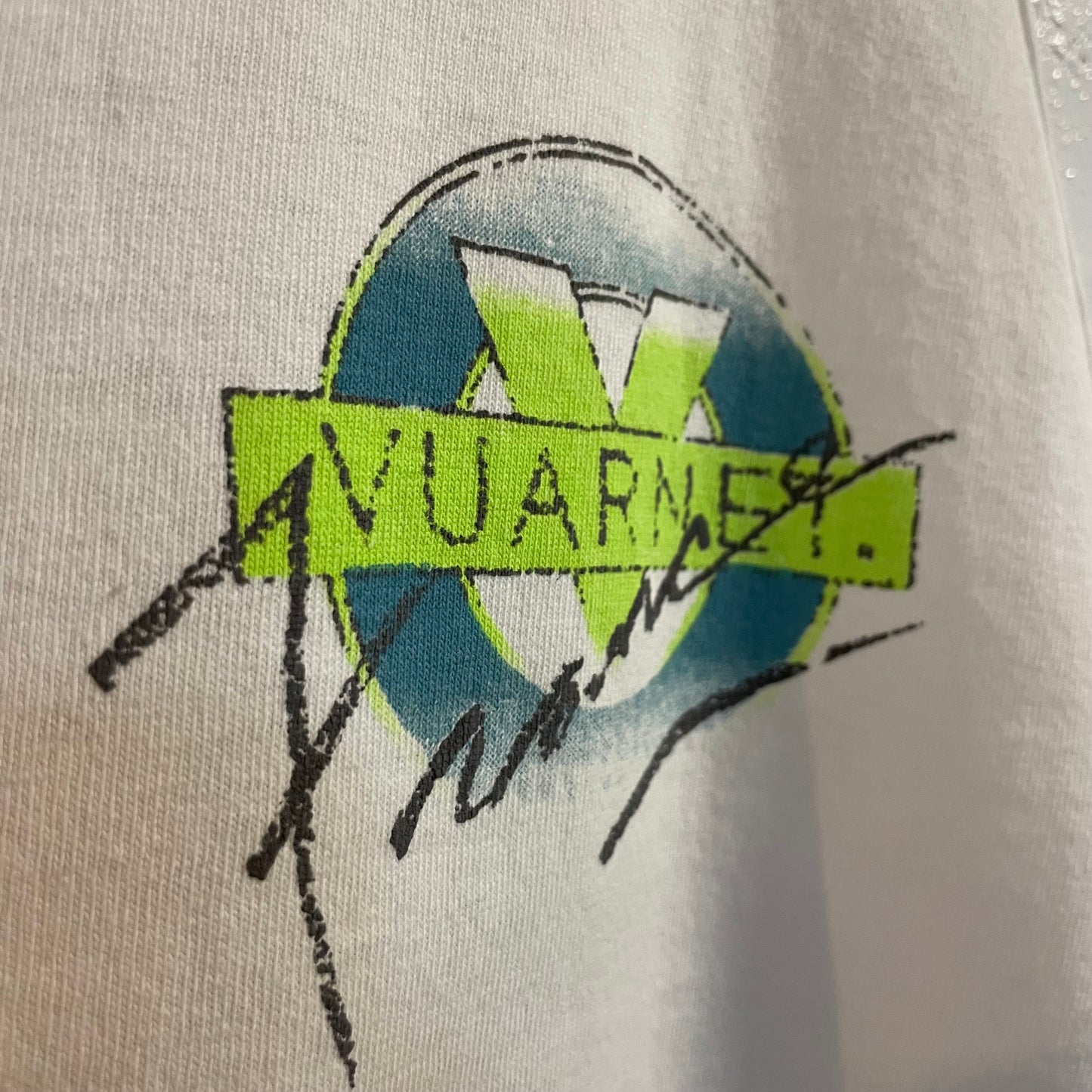 Vintage 80’s Vuarnet France Graphic Single Stitch Tank Top - Size Medium - Made In USA - White/Green/Blue/Black