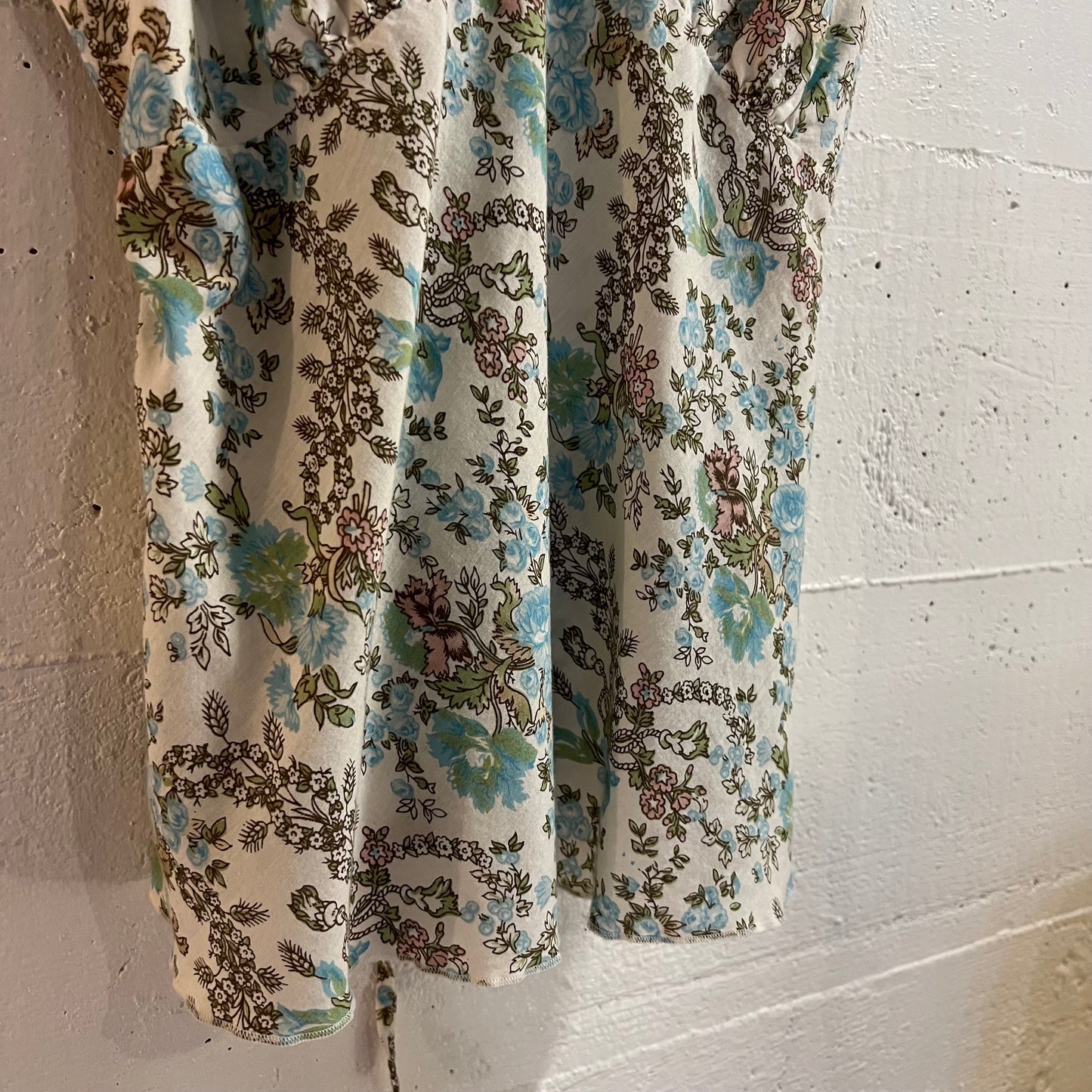 Y2K XXI Lacey Floral Tank Top - Size Small - 100% Cotton - White/Blue/Green/Pink