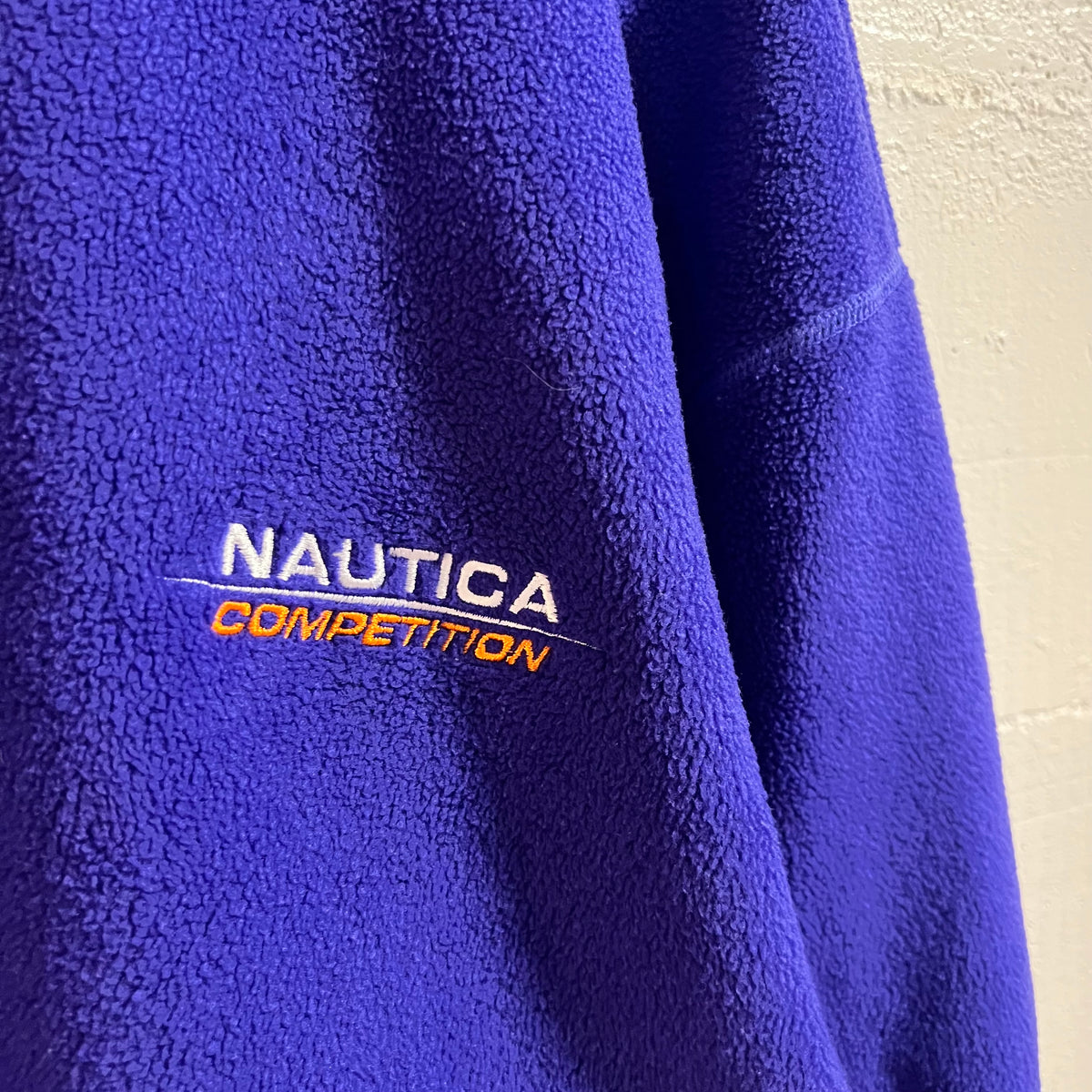Vintage 90’s Embroidered Nautica Competition 1/4 Zip Pullover Fleece Jacket - Size XL - Made In USA - Purple