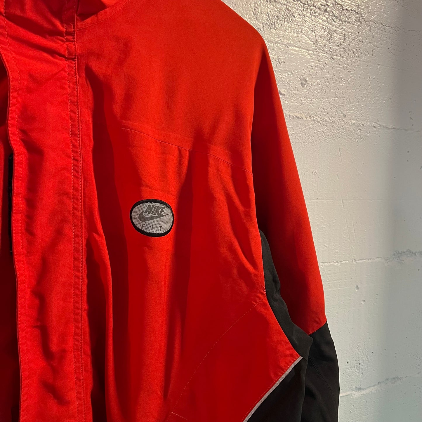 Vintage 90's Nike Fit Reflective Piping Windbreaker Jacket - Size Medium - Red/Black - White Tag