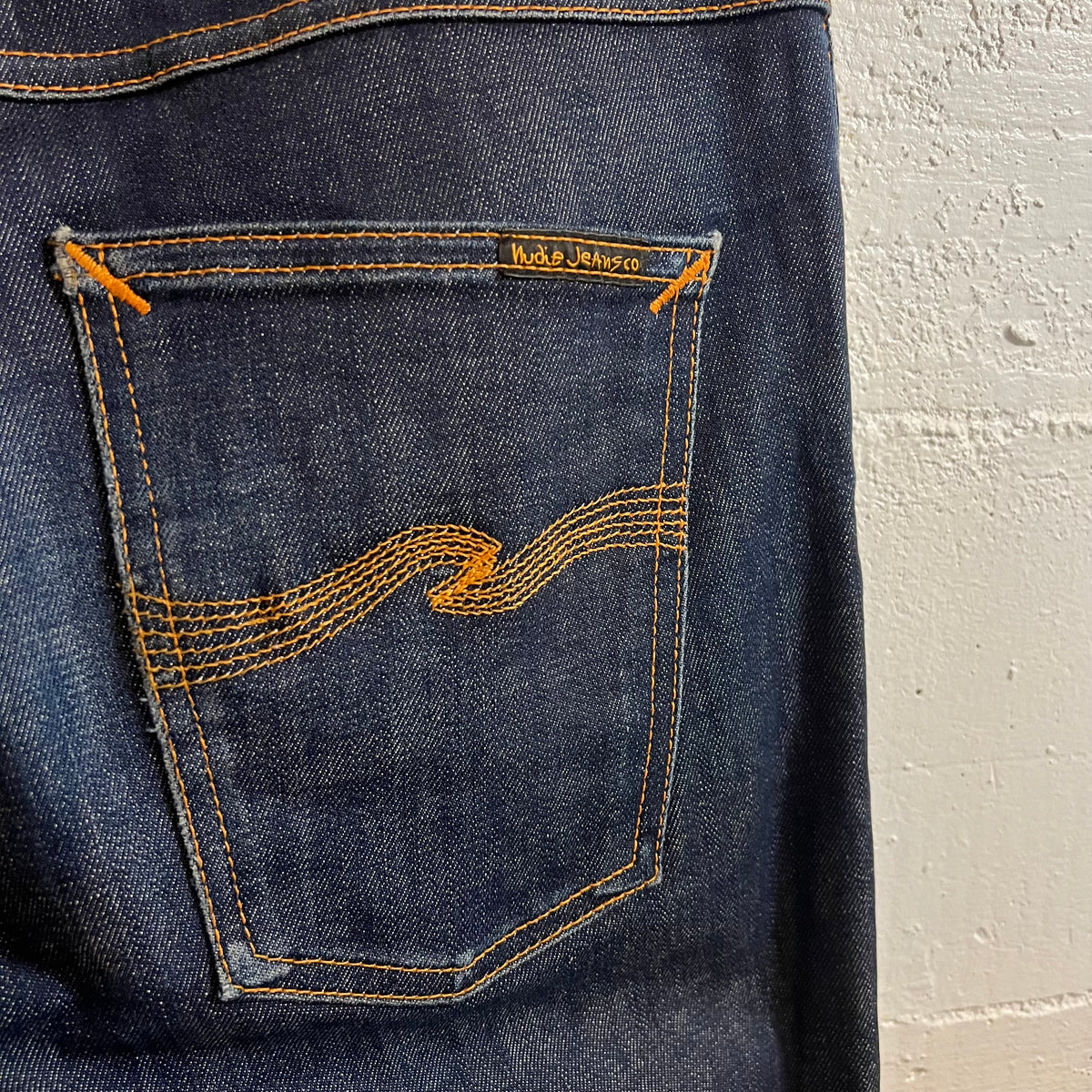 *Pre-Owned* Nudie Jeans Lean Dean 'Dry 16 Dips' Raw Denim Jeans - Size 31" x 30.5" - Made In Italy