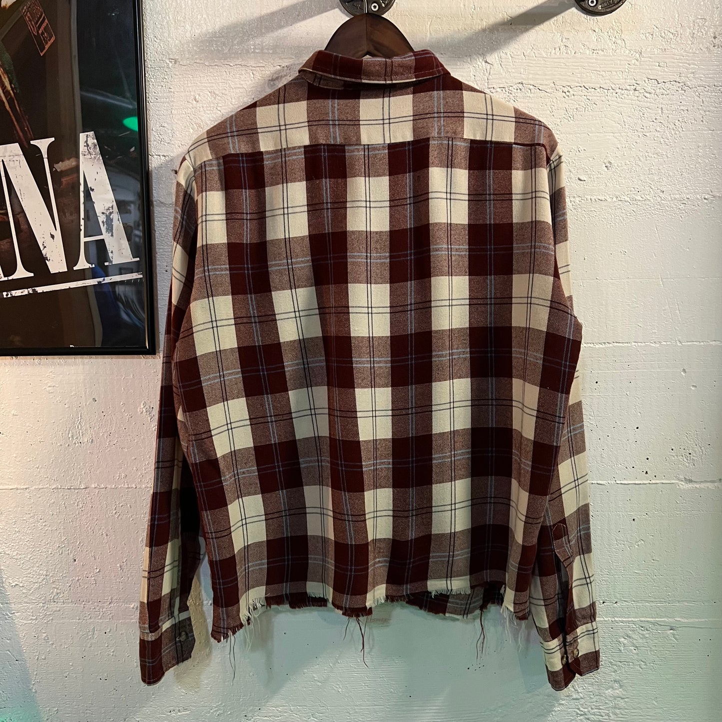 Vintage Charleston Bay Cropped Plaid Flannel - Size Medium - Red/Blue/White