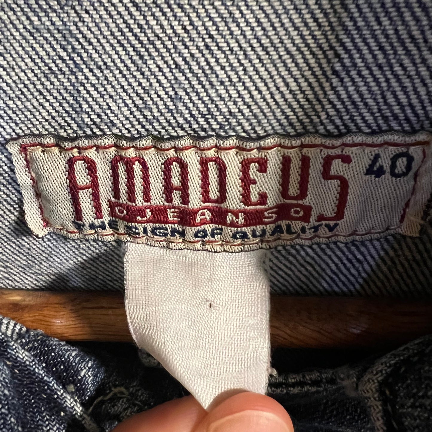 Vintage Amadeus Jeans Women’s Buttoned Denim Jacket - Size Large (40) - Dark Wash