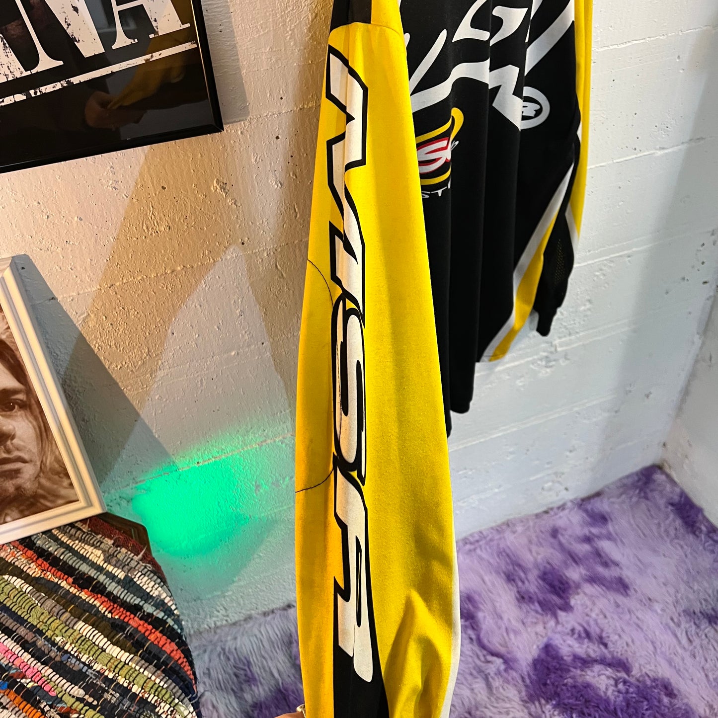 Vintage 90's MSR Motocross Jersey - Size XL - Made In USA - Black/Yellow