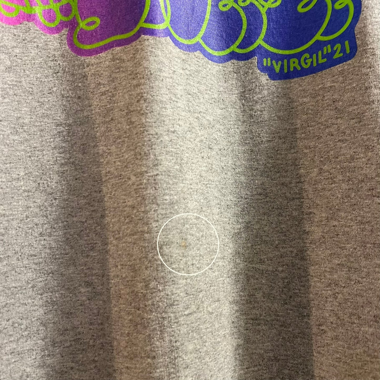 *Pre-Owned* Sneeze Magazine x Virgil Abloh No. 50 2021 Graphic T-Shirt - Size XL - Made In USA - Heather Grey