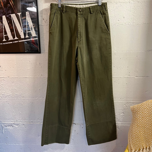 True Vintage 60's/70's Boy Scouts BSA Official Uniform Pants - Size 29" x 28" - Made In USA - Olive Drab - 100% Cotton