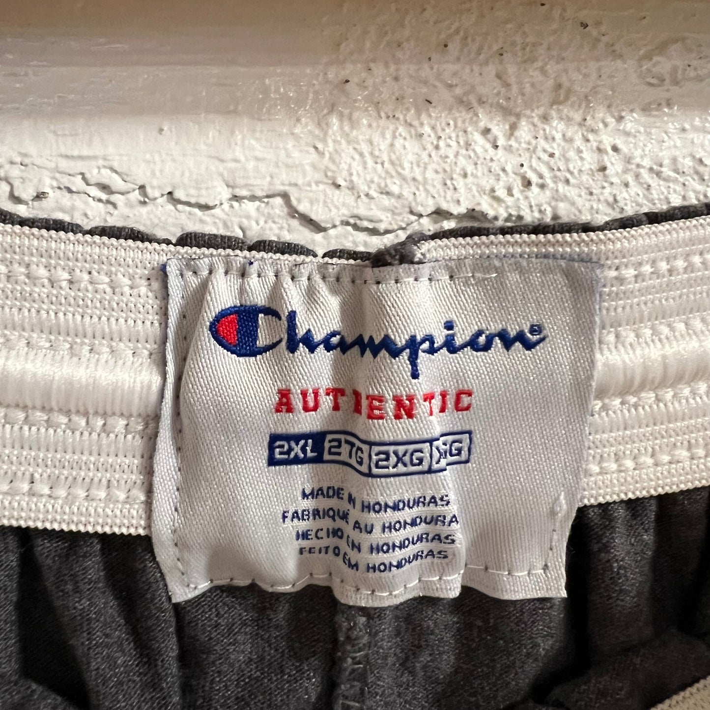 Y2K Champion Cotton Blend Athletic Drawstring Shorts - Size XXL - Charcoal Heather Gray