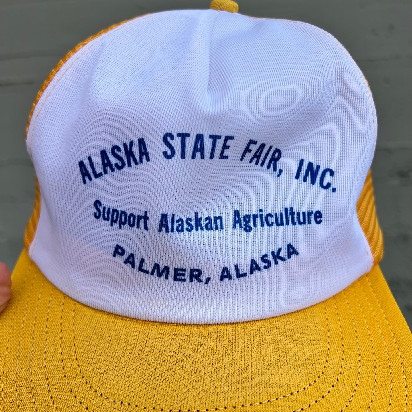 Vintage 70's/80's Alaska State Fair Inc. Palmer Alaska Unstructured Mesh Trucker Hat - O/S - Made In USA