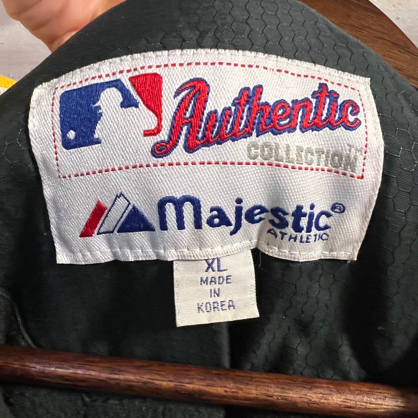 Vintage 90's Oakland Athletics Majestic Authentic Zip Up Jacket - Size XL - Green/Yellow