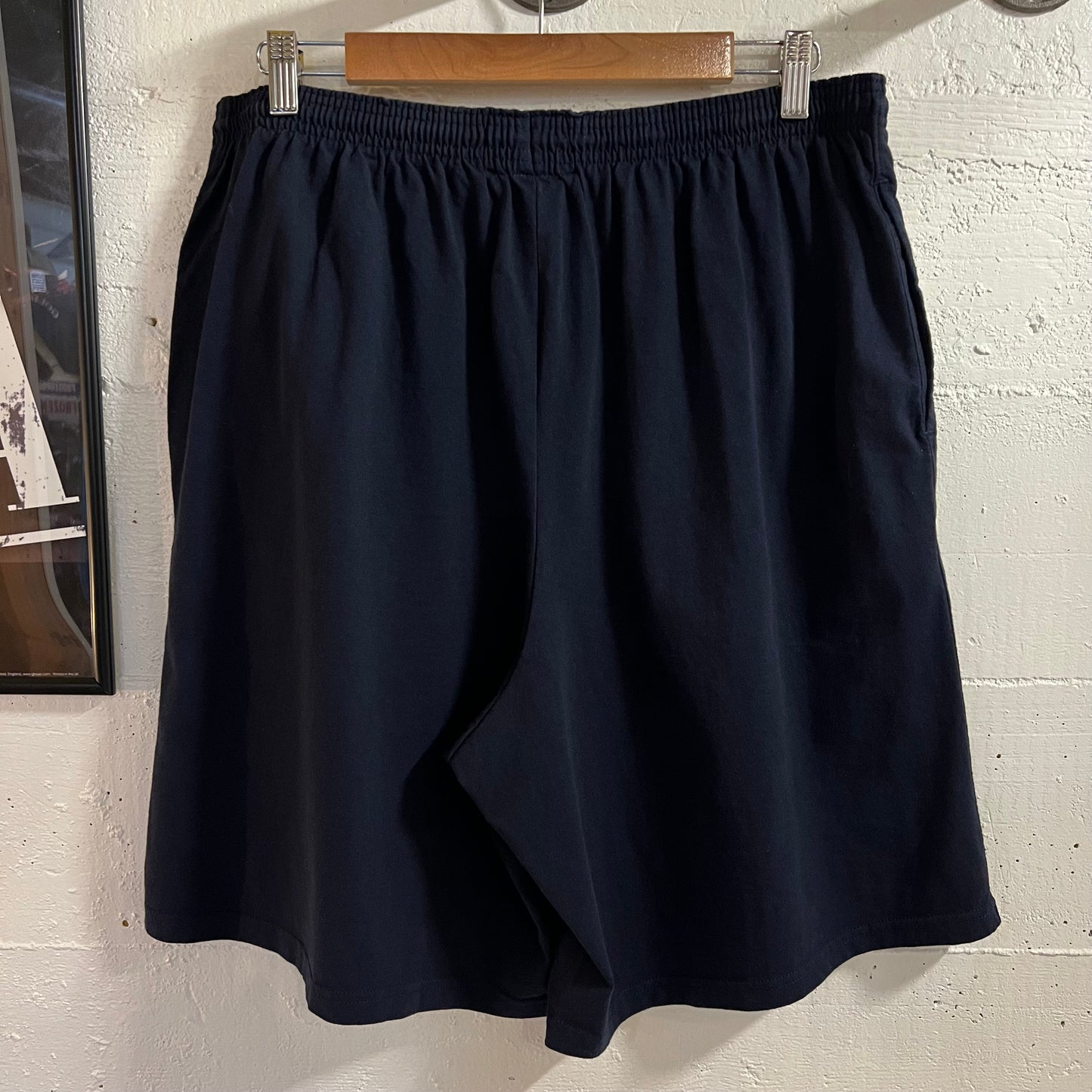 Y2K Champion Cotton Athletic Drawstring Shorts - Size XL - Navy