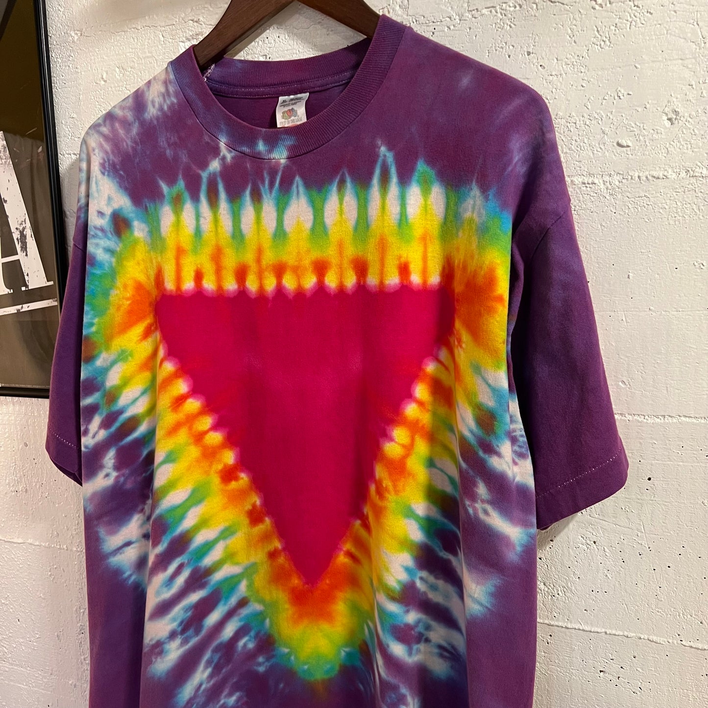 Vintage 90’s Fruit Of The Loom Tie Dye Single Stitch T-Shirt - Size XL - Rainbow 🌈