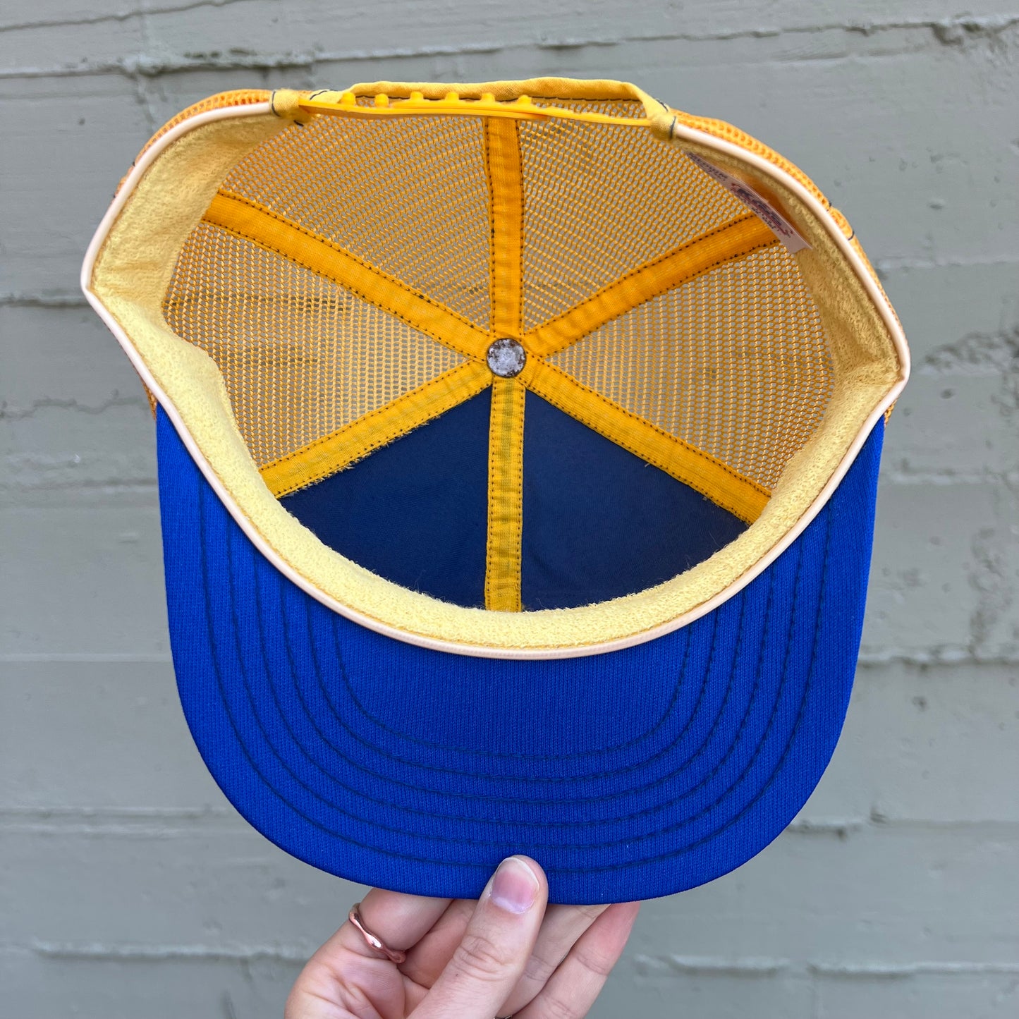 Vintage 1970's 2-Tone NC+ Union Made Mesh Trucker Cap - O/S - Made In USA