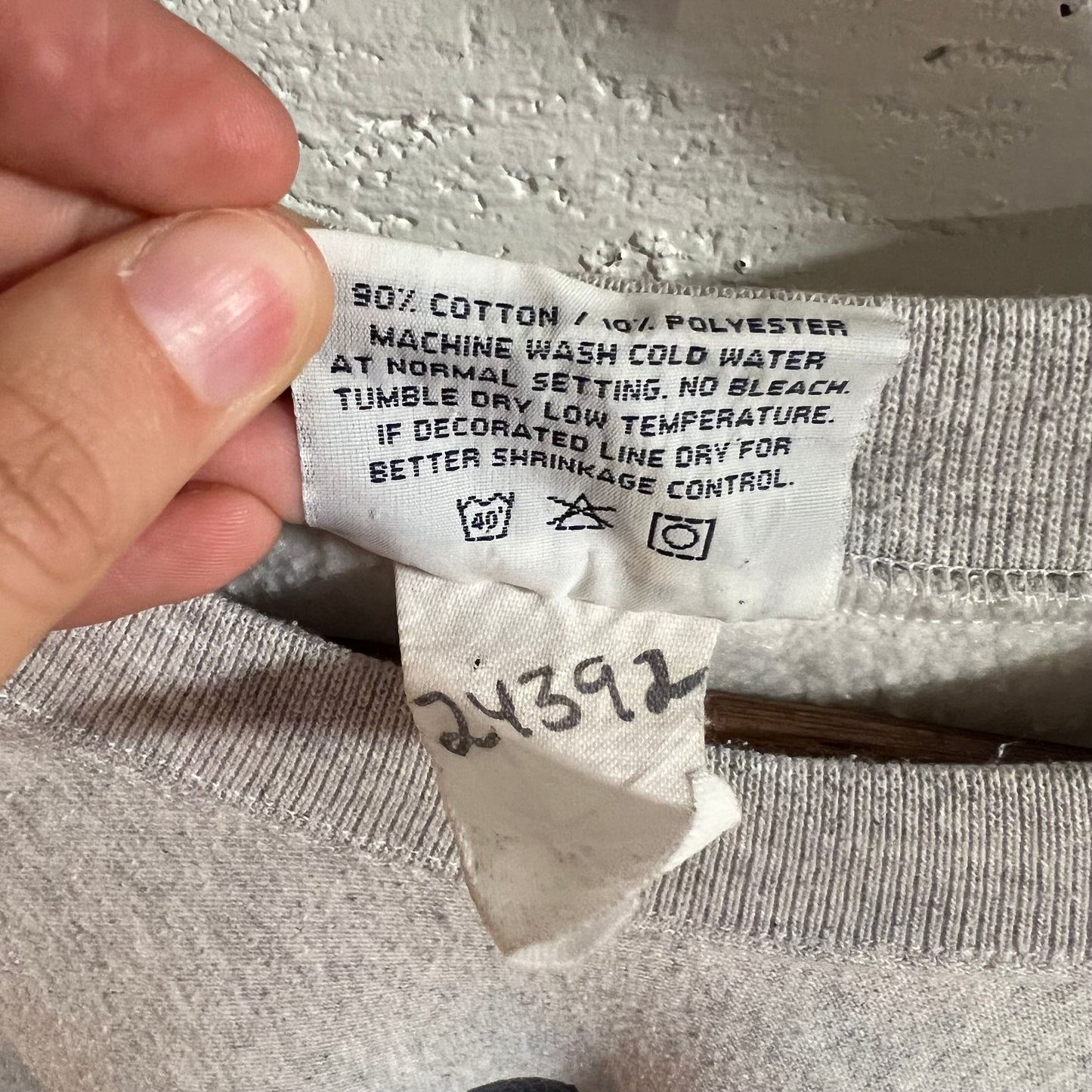 Vintage 90’s Navy U.S. Naval Academy Reverse Weave Crewneck Sweatshirt - Size Medium - Made In USA - Heather Grey/Navy