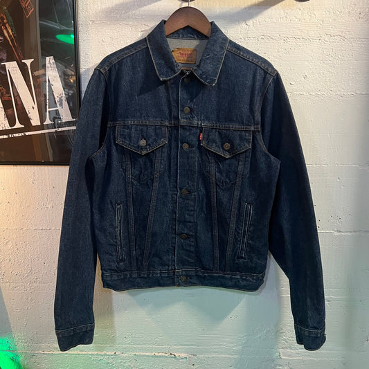Vintage 90's Levi's 71506-0216 Type III Denim Trucker Jacket - Size 42L - Made In USA - Dark Indigo Denim