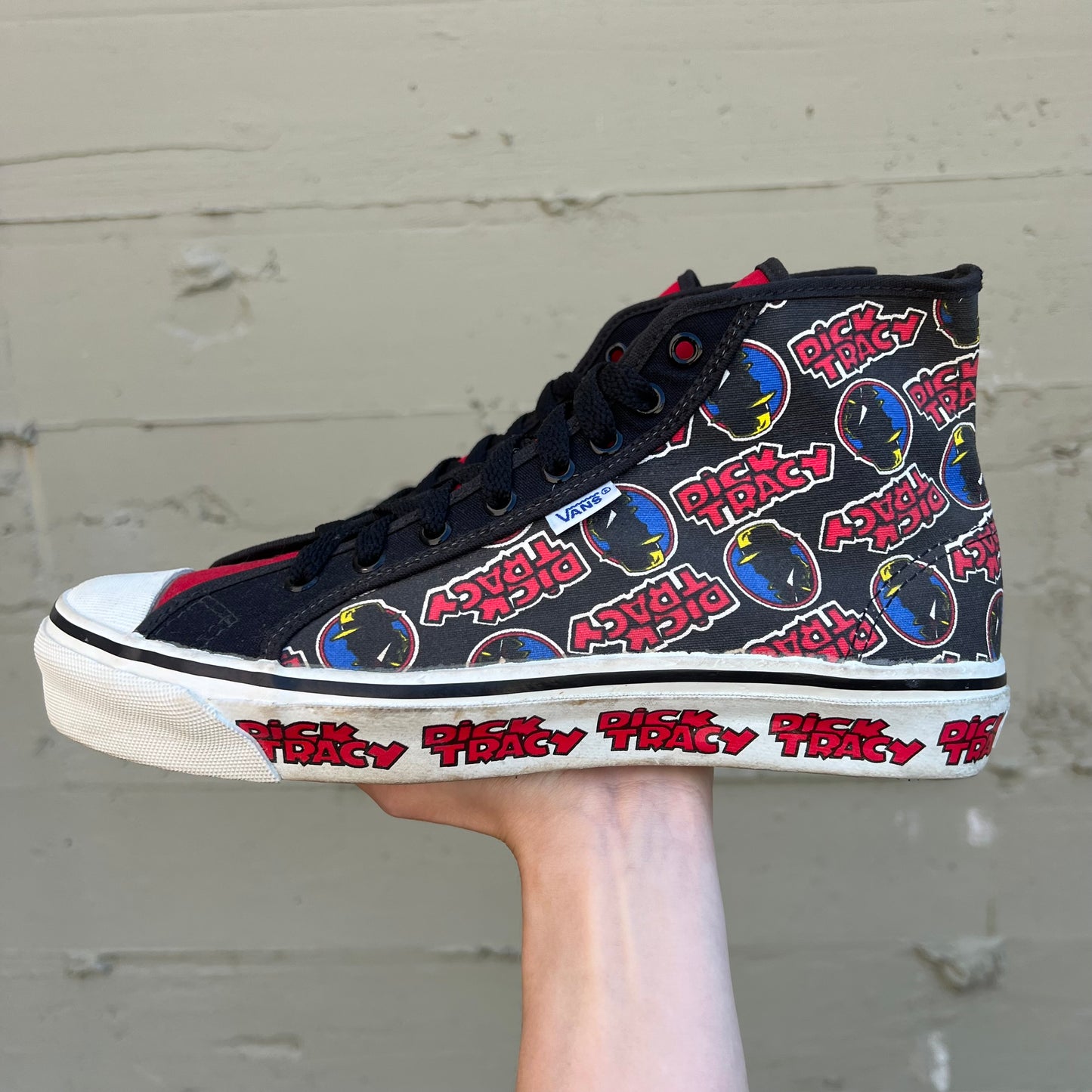 Vintage 1989 Vans Disney Dick Tracy All Over Print High Top Shoes - Size  - Made In USA