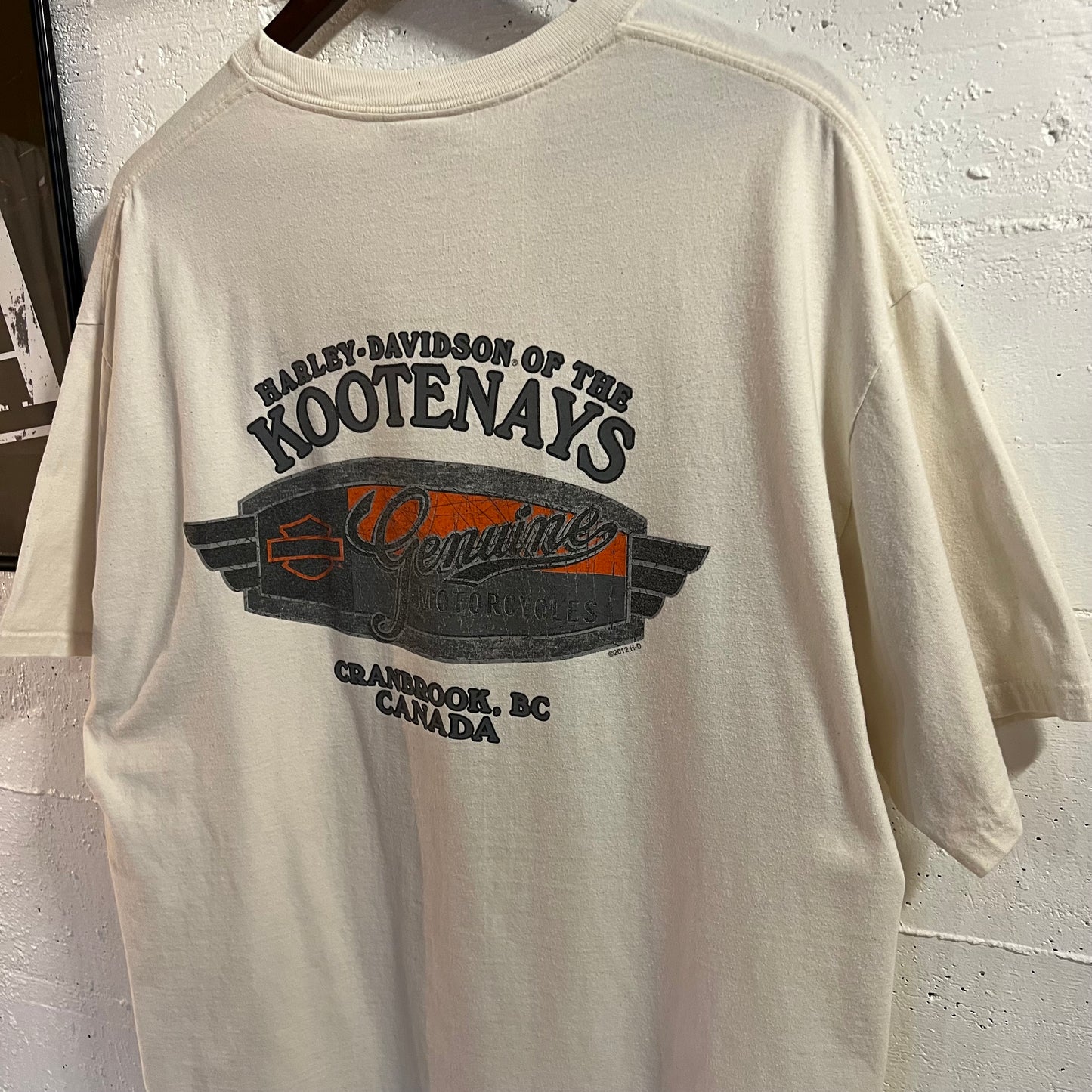 Y2K Harley Davidson Brotherhood Double Sided Graphic T-Shirt - Size XL - White - 100% Cotton