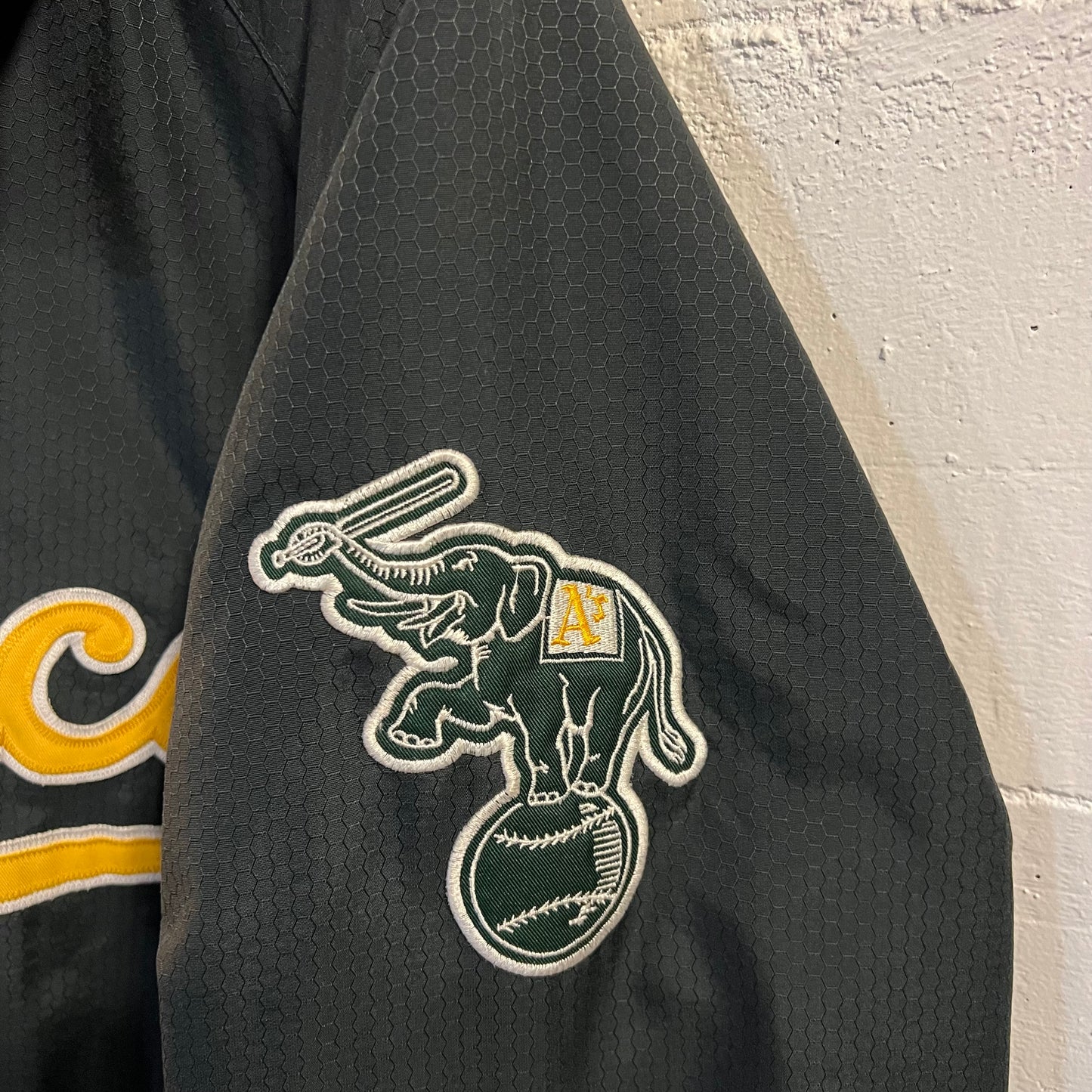 Vintage 90's Oakland Athletics Majestic Authentic Zip Up Jacket - Size XL - Green/Yellow