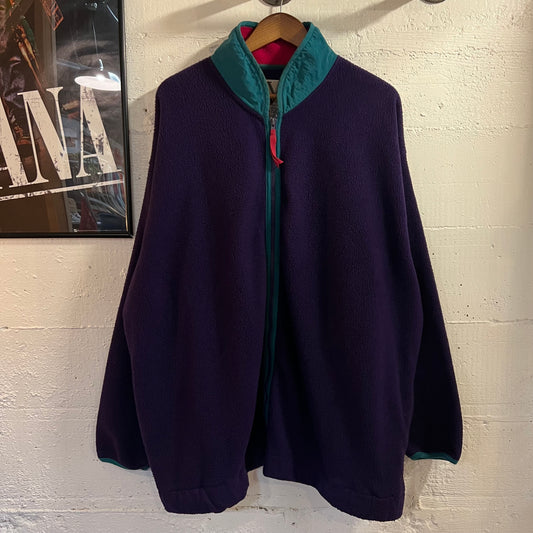 Vintage Venezia Vitale Zip Up Fleece Jacket - Size XL - Purple/Teal/Pink