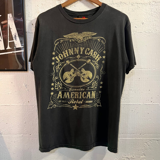Vintage 2007 Johnny Cash American Rebel T-Shirt - Size Medium - Made In USA - Black