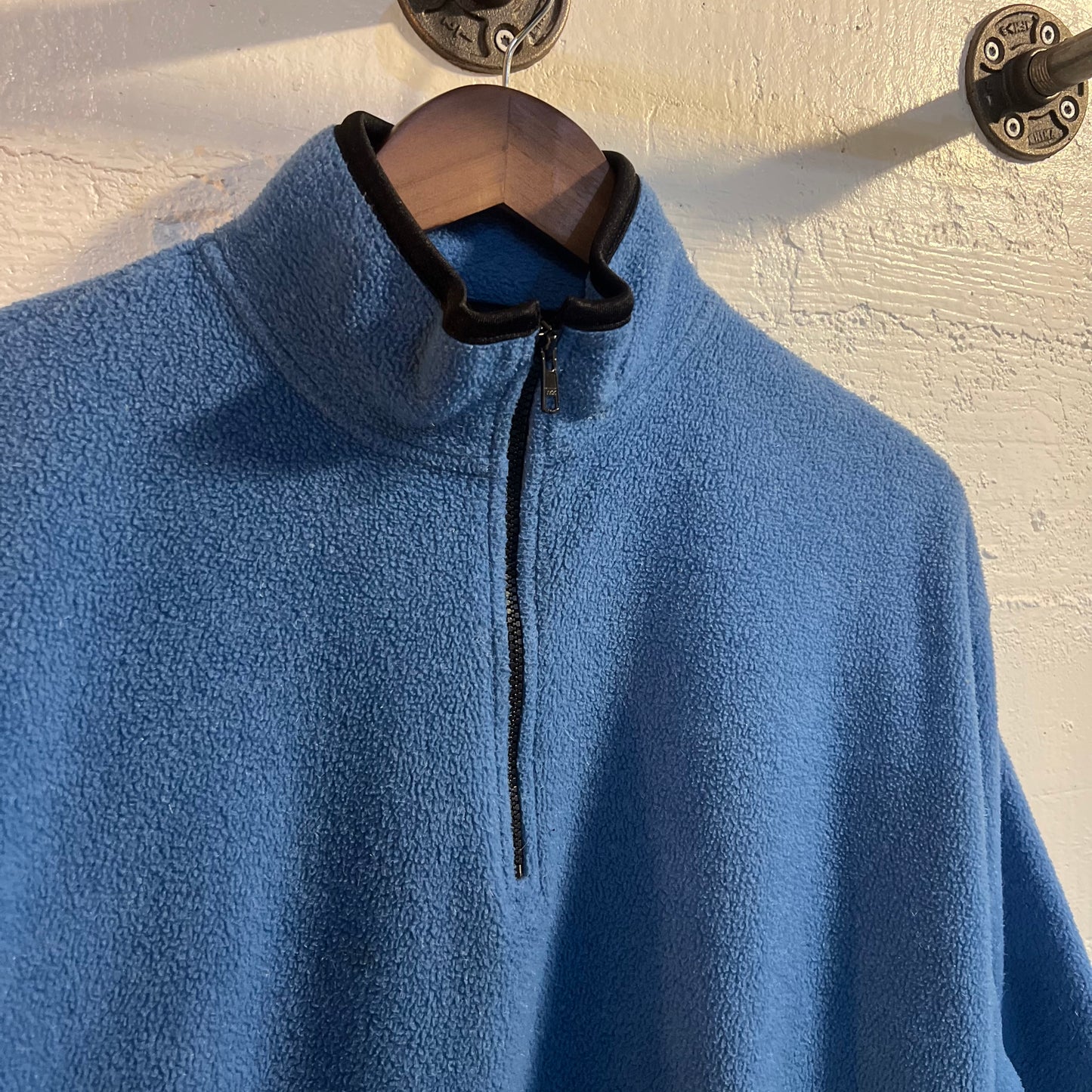 Vintage 90's/00's Eddie Bauer Pullover Quarter Zip Fleece Jacket - Size Large - Sky Blue