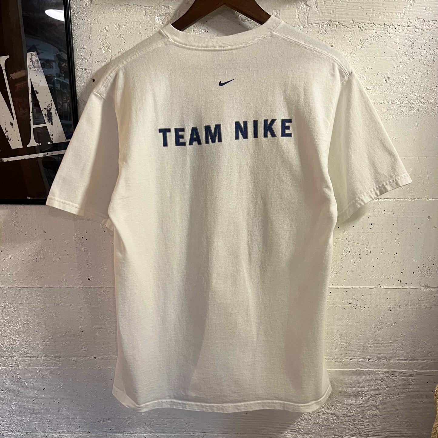 Vintage 1999 Nike Hood To Coast 196 Mile Relay Marathon T-Shirt - Size Medium - Made In USA - White/Blue/Grey