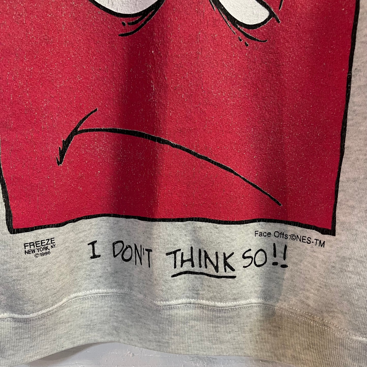 Vintage 90's Face Offs By Freeze NY Graphic Crewneck Sweatshirt - Size Medium - Heather Grey