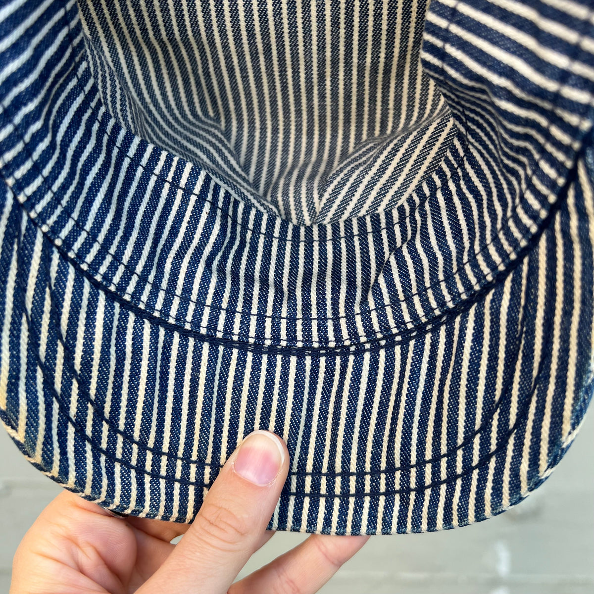 True Vintage 1970's Osh Kosh B'Gosh Hickory Stripe Railroad Engineer Adjustable Cap - O/S - Made In USA