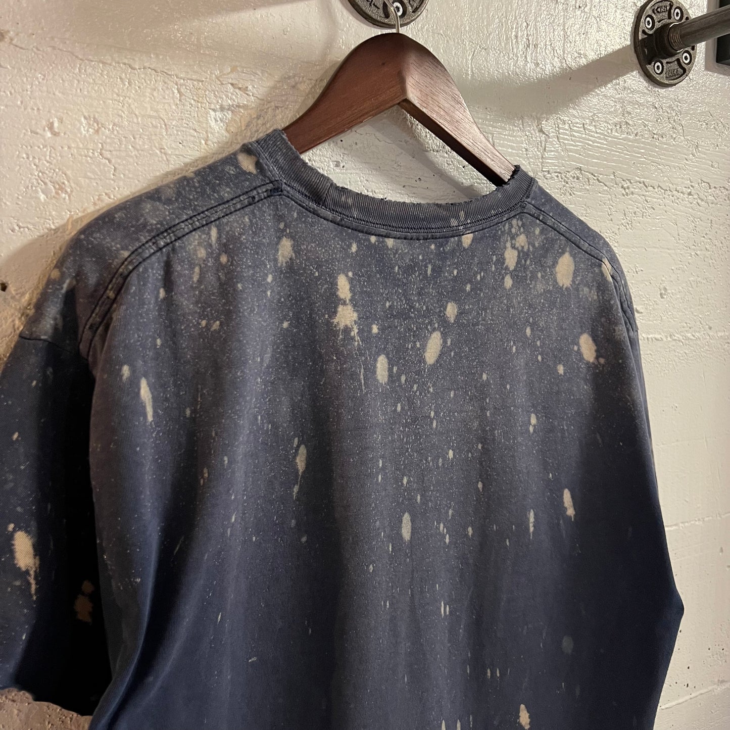 Vintage Distressed/Faded Cropped ‘Airlines’ T-Shirt - Size Medium - Faded Navy