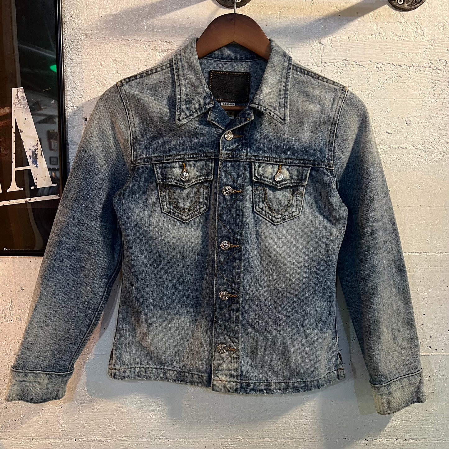 Vintage 2000's True Religion Denim Jacket - Size XS - Light Wash Denim