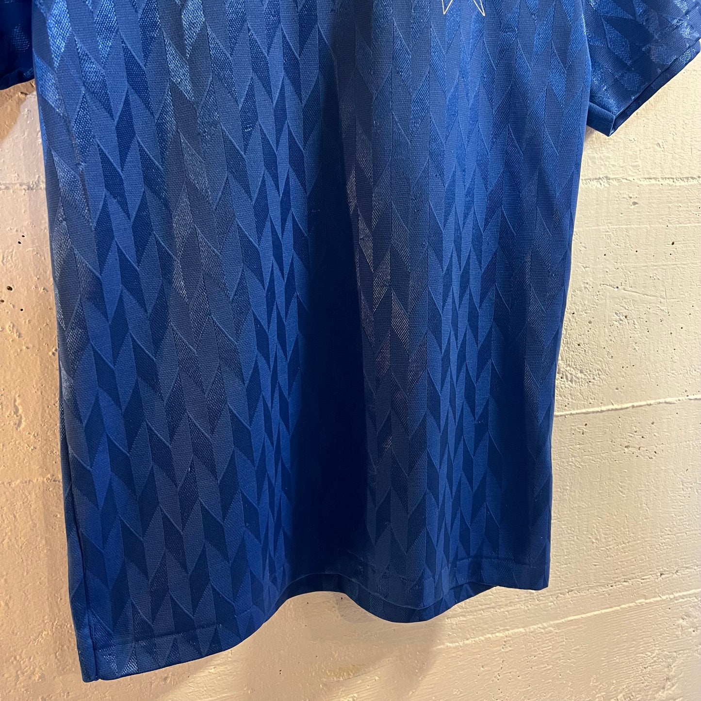 Vintage 90’s Umbro ‘Murrieta Oaks Nursery’ #13 Soccer Jersey - Size Youth Large - Made In USA - Blue/White