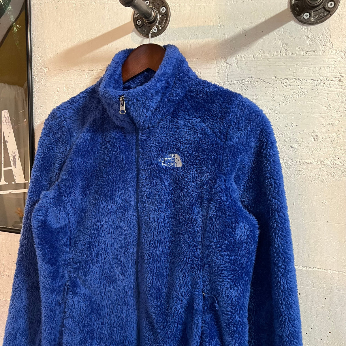 2000’s The North Face Women’s Osito Plush Fleece Zip Up Jacket - Size Medium - Cookie Monster Blue