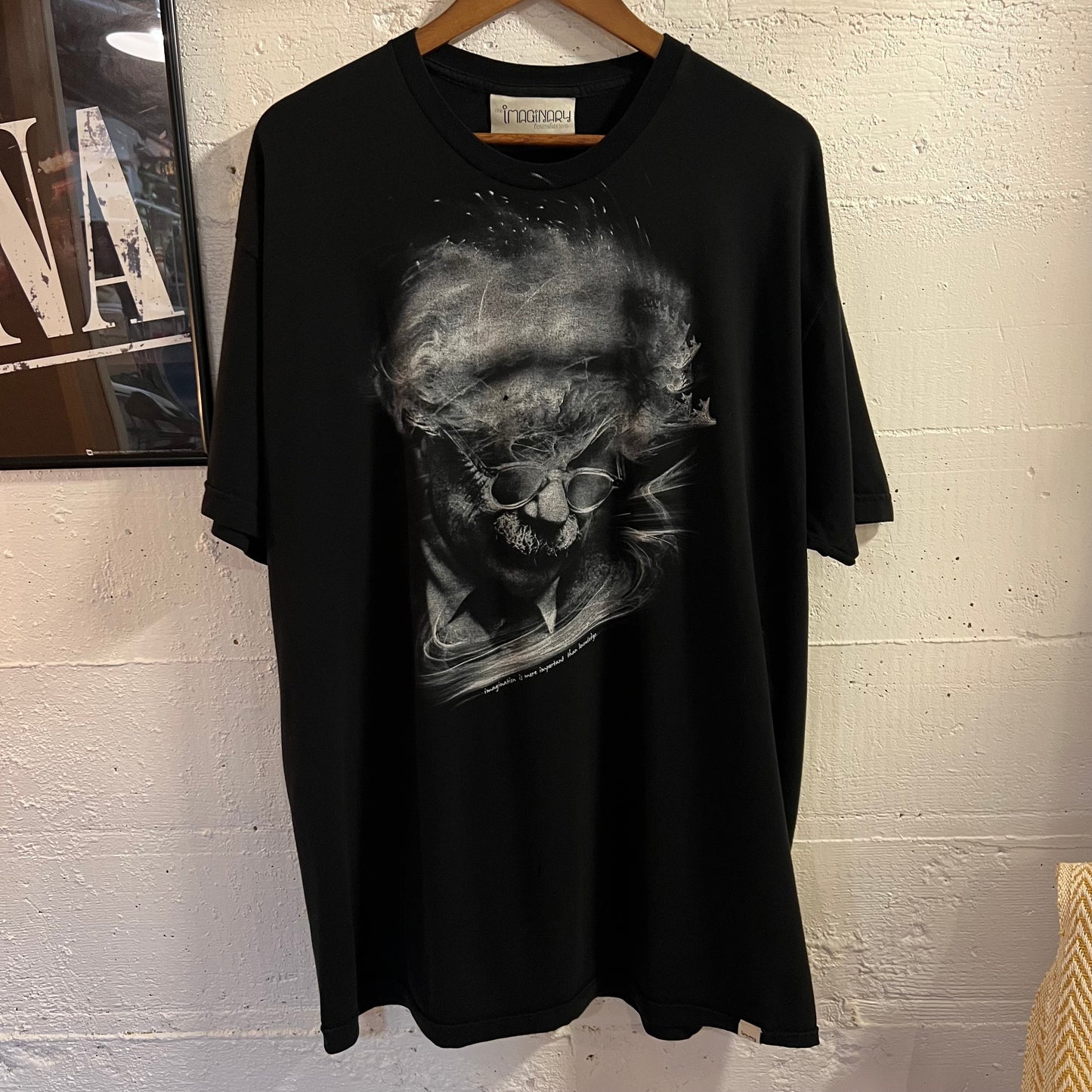 Vintage 2000’s The Imaginary Foundation Albert Einstein Graphic T-Shirt - Size XXL - Made In USA - Black/White