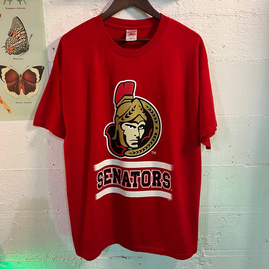 Vintage Y2K Ottawa Senators NHL Team T-Shirt - Size XL - Red