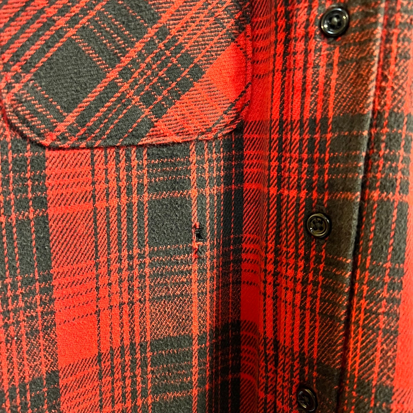 Vintage Plaid Quilted Plaid Flannel Overshirt - Size Large - Red/Black