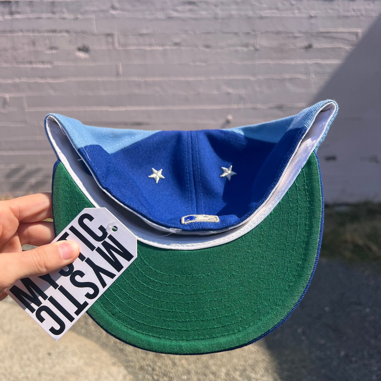 Kansas City Royals Pinwheel New Era Fitted Hat - Size 7-1/2 - Blue/White