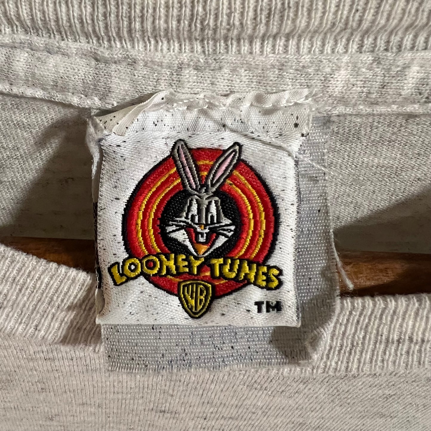 Vintage 1997 Distressed Looney Tunes ‘Taz Playing Pool’ Graphic T-Shirt - Size Youth XL - Heather Grey/Black
